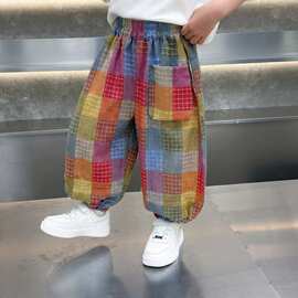 夏季男童防蚊裤束脚2026新款儿童裤子夏款男宝宝宽松休闲长裤