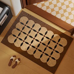 レトロなシルクの床に玄関を敷いて、高級感を感じて、入り口の内外の汚れに強いpvcの足のマットを厚くします。