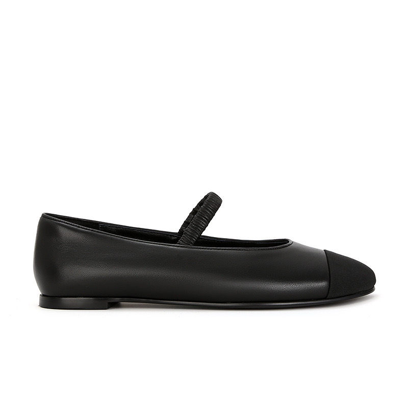 Versión de piel de oveja uva ma con el mismo color delgado y elástico con una correa de cuero retrógrado zapatos de mujer zapatos de sola plana