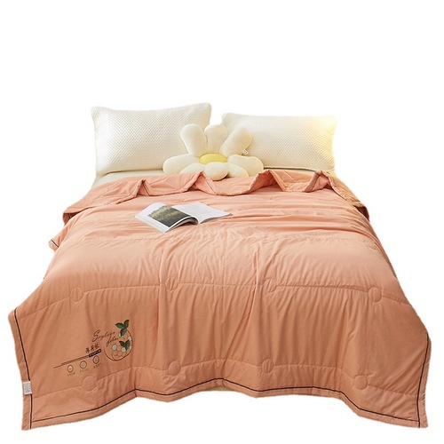 New Mint Summer Cooling Quilt Summer Mosquito-Repellent Sheet Double Bed Air Conditioned Quilt Washable Cotton Blanket Thin Plain Color Light Quilt