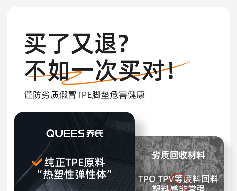 Qiao's TPE full-coverage car floor mats are suitable for Volkswagen Lavida, Sagitar, Magotan, Passat, Golf, and Tiguan L
