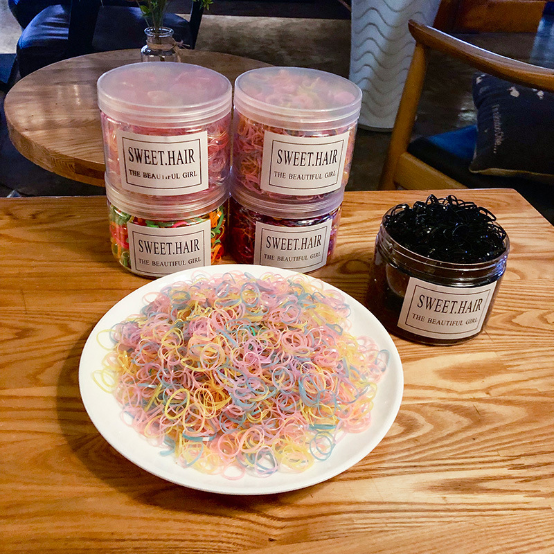 Gruesa engrosada cuerda de pelo desechable para mujeres adultos con fuerte tirón constantemente alta elasticidad anillo de pelo durable anillo de goma negro accesorios para el pelo anillo de goma