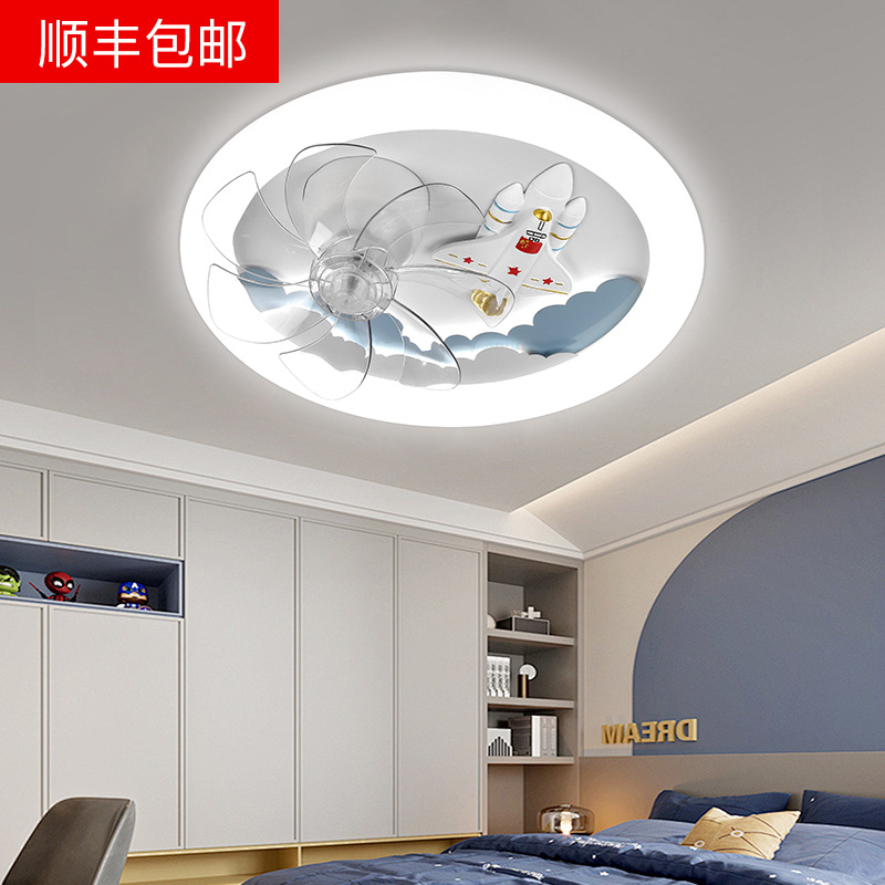 Princesa Lámpara de techo Lámpara de techo Cohete Astronauta Ventilador Habitación de dormitorio Todos los niños Spectrum para niñas Niños