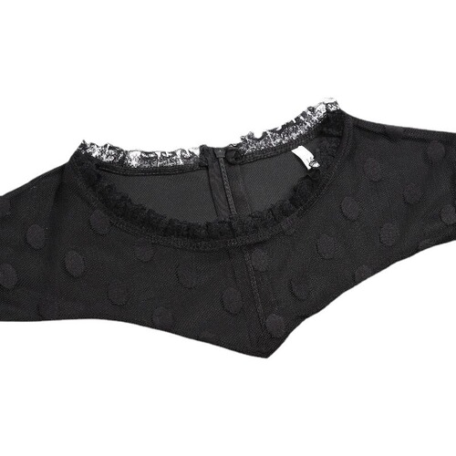 European and American New Arrival Polka-Dot Mesh Spliced Stretchy Waist-Slimming Hip-Hugging Long-Sleeved Lace Dress