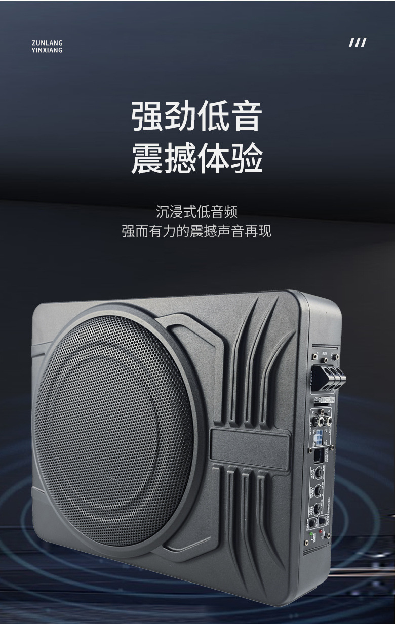 Source Factory 10inch Car Subwoofer 12V Ultra-Thin Active Under-Seat Pure Bass Modification Wholesale in Stock