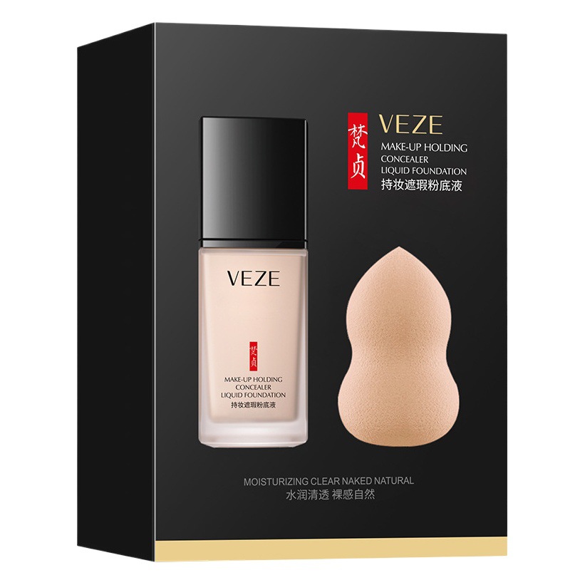 Fanzhen maquillaje corrector Fundación líquido que contiene belleza huevo corrector aislamiento belleza color de la piel modificación uniforme Fundación líquido