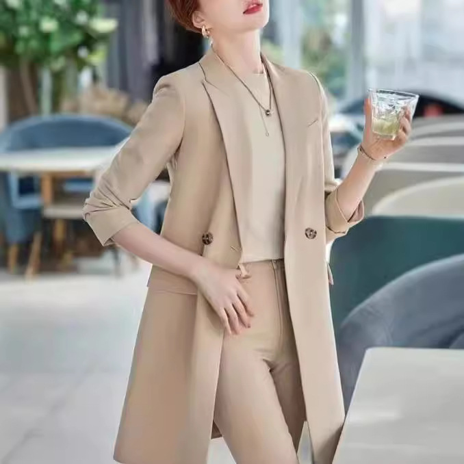 Small Blazer Women's 2025 New Spring & Fall Fashionable Outwear Korean Style Mid-Length Casual Suit Windbreaker