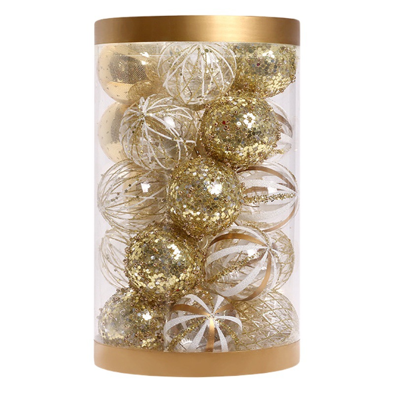 Transfronterizo nuevas decoraciones navideñas platino boutique PET pintado traje de bola de Navidad árbol de Navidad bola decorativa