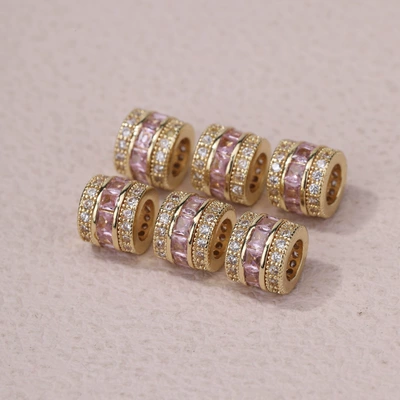 beaded jewelry accessories wholesale, Zərgərlik ara hissələri - no-5-18k-pink-zirconia