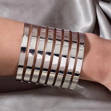 時尚合金開口手鐲 歐美金屬寬手環亞馬遜跨境飾品夜店bracelet