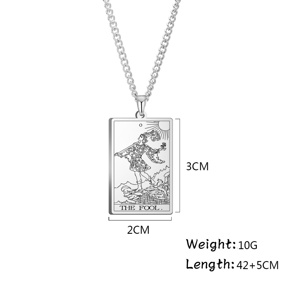 Collana da uomo con ciondolo quadrato a carta dei tarocchi_voghion.com
