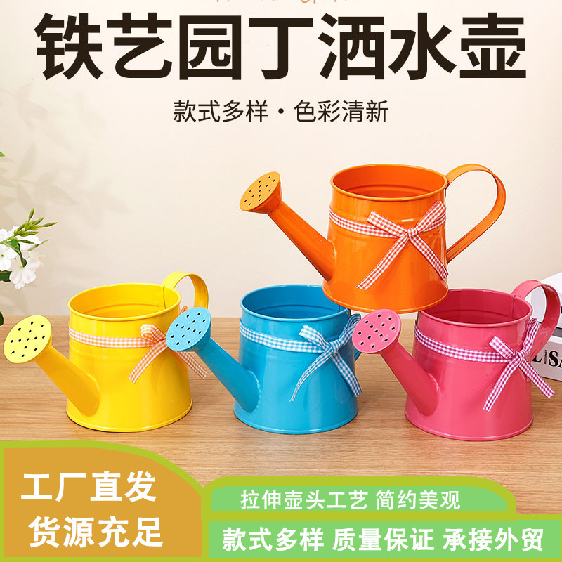 Candy-Colored Stretchable Spout Iron Gardening Watering Can Floral Arrangement Decoration Flower Shop Creative Decor