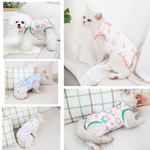 Pet clothes, thickened cat surgical clothes, sterilization clothes, cute pet dogs, fresh cat clothes for dogs