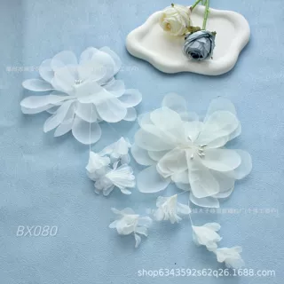 立体欧根纱手工吊须花朵 diy时尚童装婚纱礼服头饰等服装辅料装饰