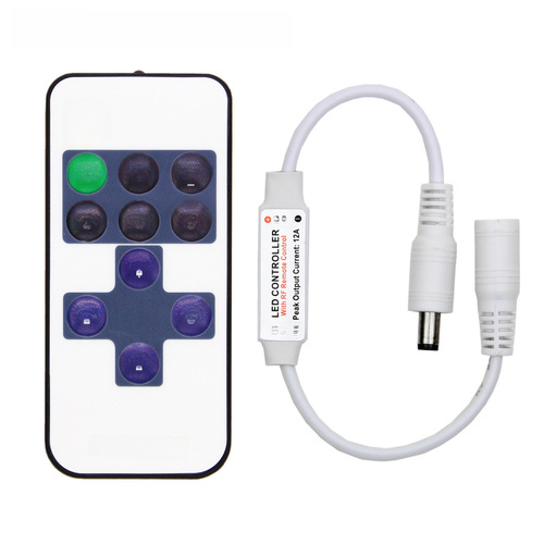 11-key single-color DC mini RF controller 5-24V wireless RF strip light controller LED dimmer
