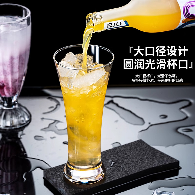 Taza de té con leche al por mayor de fábrica Taza de vidrio Taza de jugo para el hogar Taza de bebida fría comercial Taza de bebida Helado Taza de batido