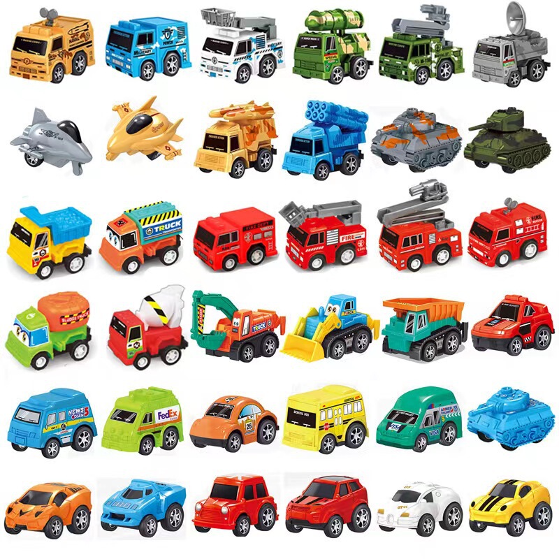 Cpc Certified Children's Toy Car Pull-Back Cartoon Engineering Vehicle Fire Truck Gift Doll Machine 3 Mini 6 Years Old