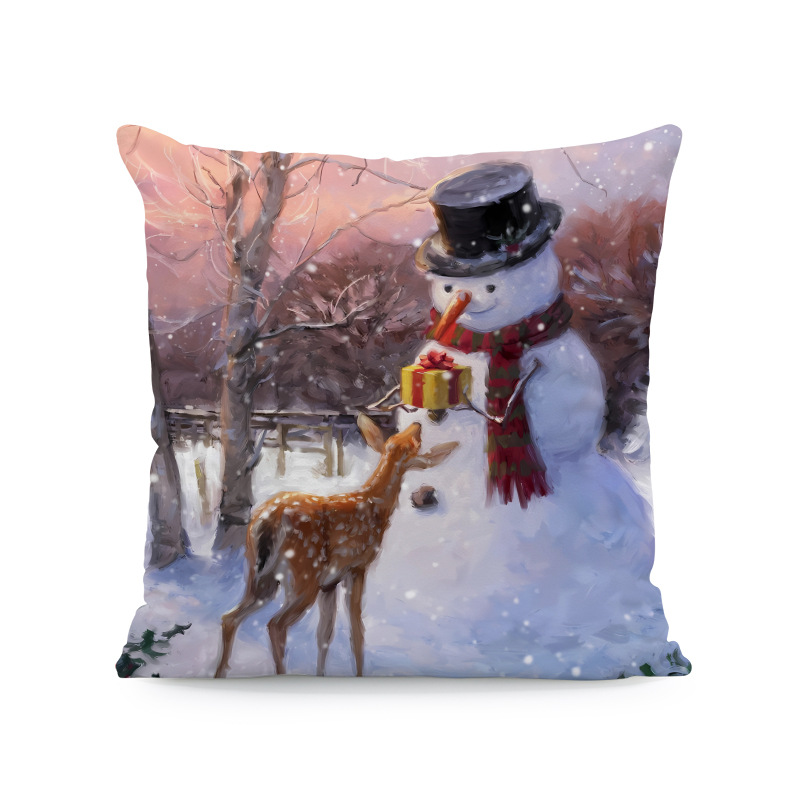 Venta caliente transfronteriza elementos de Navidad funda de almohada ambiente para el hogar sofá de decoración jardín patio festivo funda de cojín image 42