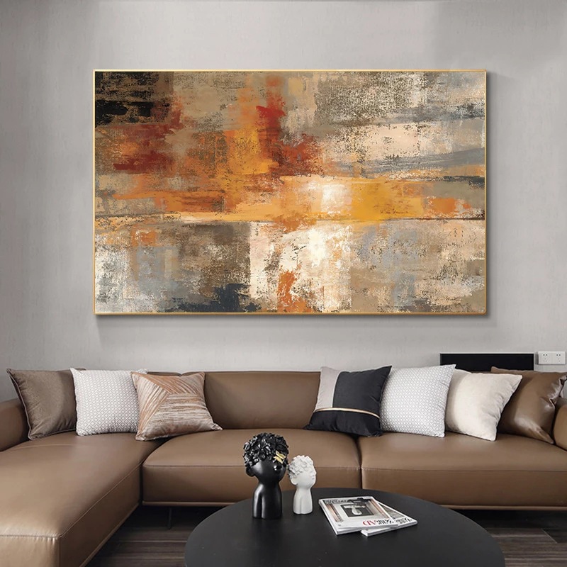 Arte moderno abstracto color amarillo lienzo mural póster de arte de la pared dormitorio sala de estar decoración moderna