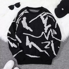 Men's Casual Geometric Print Pullover Sweater Soft Beige &
