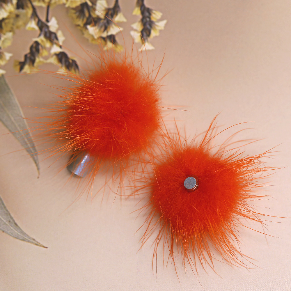 Imán desmontable Bola de Pelo uñas joyería Internet celebridad nuevo invierno visón terciopelo linda chica corazón decorativo hebilla magnética