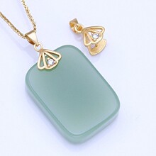 直播外贸供应仿真银项链扣无事牌厚夹扣翡翠玉扣瓜子扣吊坠卡扣头