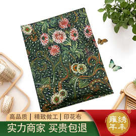 3D高清数码平纹绿色野花印花布料服装手工diy 童装装饰桌布面料