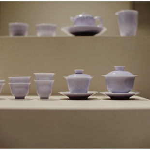 Twilight Mountain Handmade Thin Tire Ceramic Purple Kung Fu Tea Set Sancai Gai Bowl Teapot Single Public Cup Tasting Cup