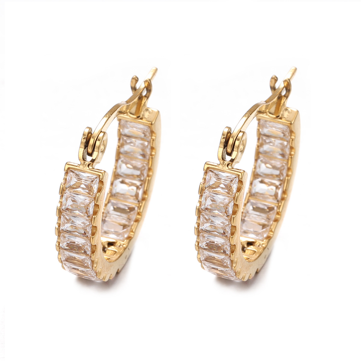 Tina Europa y los Estados Unidos acero inoxidable transfronterizo chapado en oro 18k moda inswind personalidad pendientes temperamento joyas al por mayor mujeres