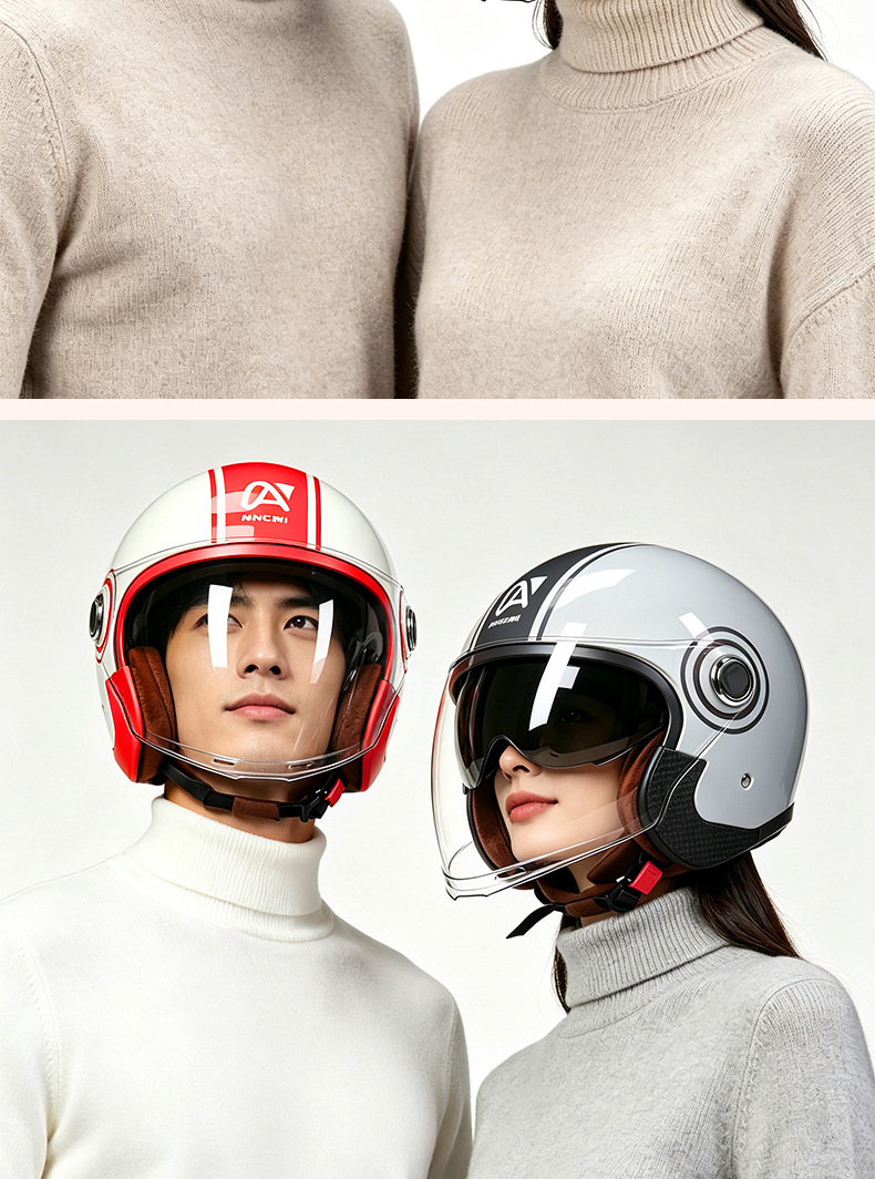 [Cross-border e-commerce] Women's winter warm and cold-resistant electric scooter helmet, all-season motorcycle helmet for men, thickened safety helmet