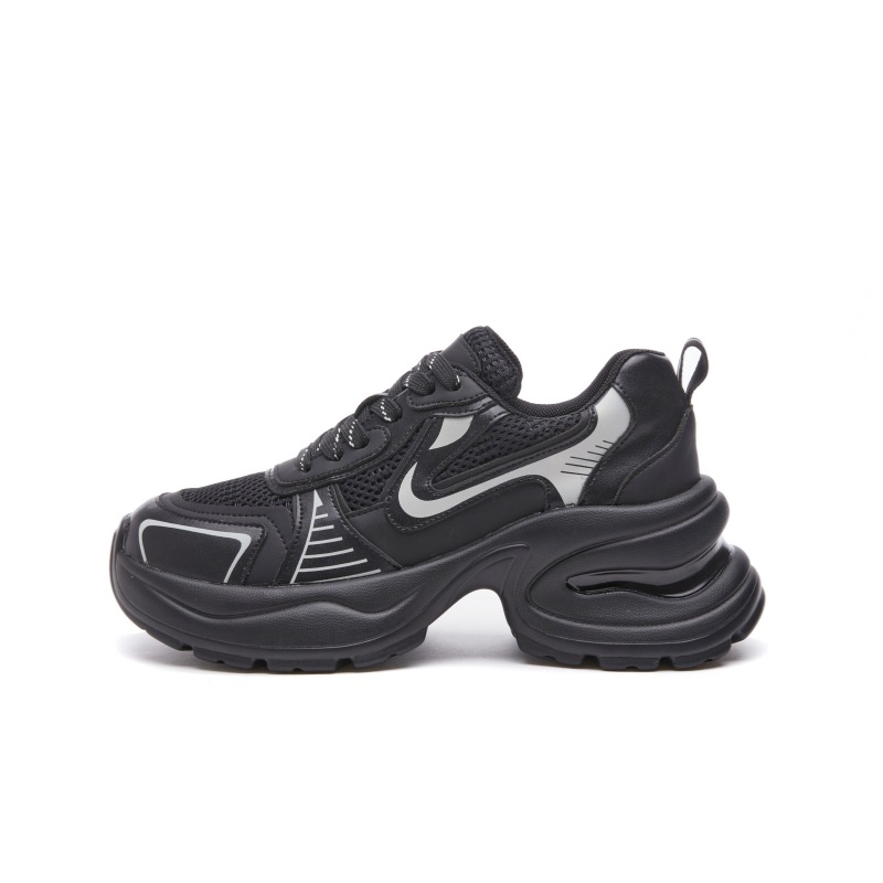 Zhao Yue Luo Xinghe Thick-Soled Silver Lu Si 2025 New Model Women's Dad Genuine Leather Height-Increasing Casual Sports_vogvips.com