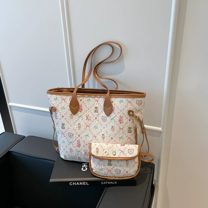 Handheld autumn organizer bag, capacious set, one-shoulder bag