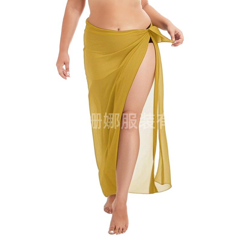 Amazon Transfronteriza Popular mujer sarong traje de baño blusa gasa larga Bikini playa traje de baño delantal abrigo falda