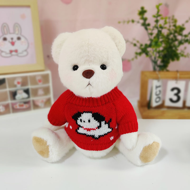 Medio Lina conjunto oso muñeca suéter traje Panda suéter + Panda sombrero cerveza CAMBIO DE MUÑECA