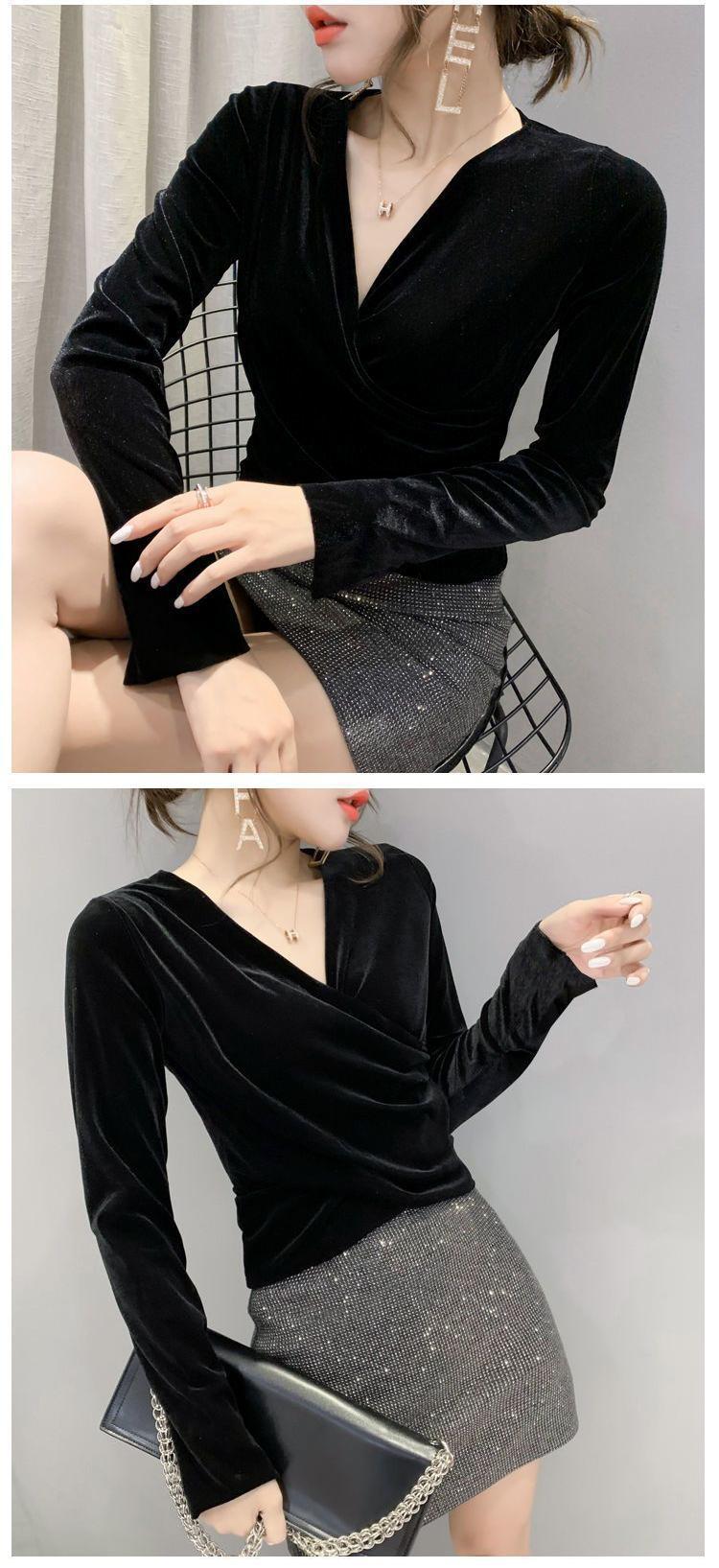 Velvet Collar Base Shirt - Image 1