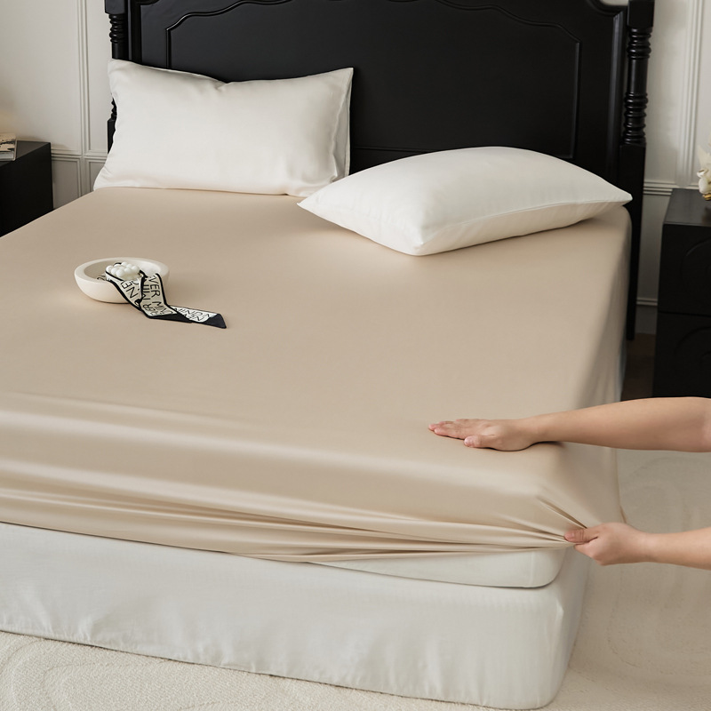 High-End Lyocell Fiber Tencel Bed Sheet Single Piece Ice Silk Bed Cover Simmons Mattress Protector Three-Piece Set