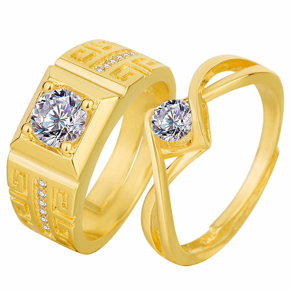 Men's Zircon Open Ring With Great Wall Texture Designer Style_voghion.com