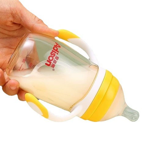 Import anti-colic feeding bottle for breastfeeding, children's bottle detergent, 6 month, wide neck