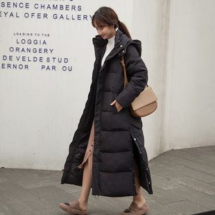 Over-The-Knee Long Cotton Outwear for Women 2025 Winter New Korean Style Fashion Slim down Cotton Hooded Thickeneded Cotton Outwear