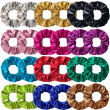 跨境热销烫金大肠发圈 12色闪亮金属皮质大肠圈 韩版头饰头花发绳