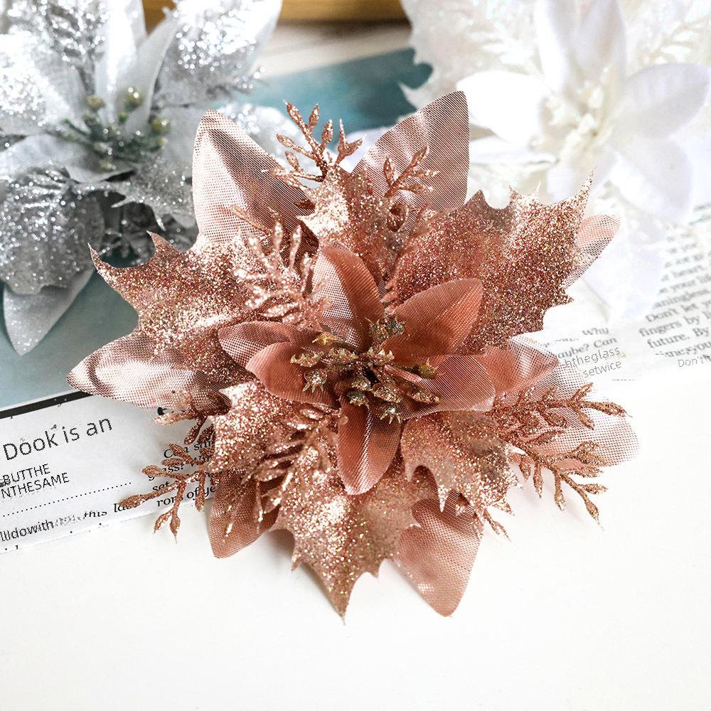 Decorazioni natalizie cipolla artificiale panno floccaggio panno polvere da spolverare fiore di Natale decorazione albero di Natale accessori ghirlanda di Natale_voghion.com