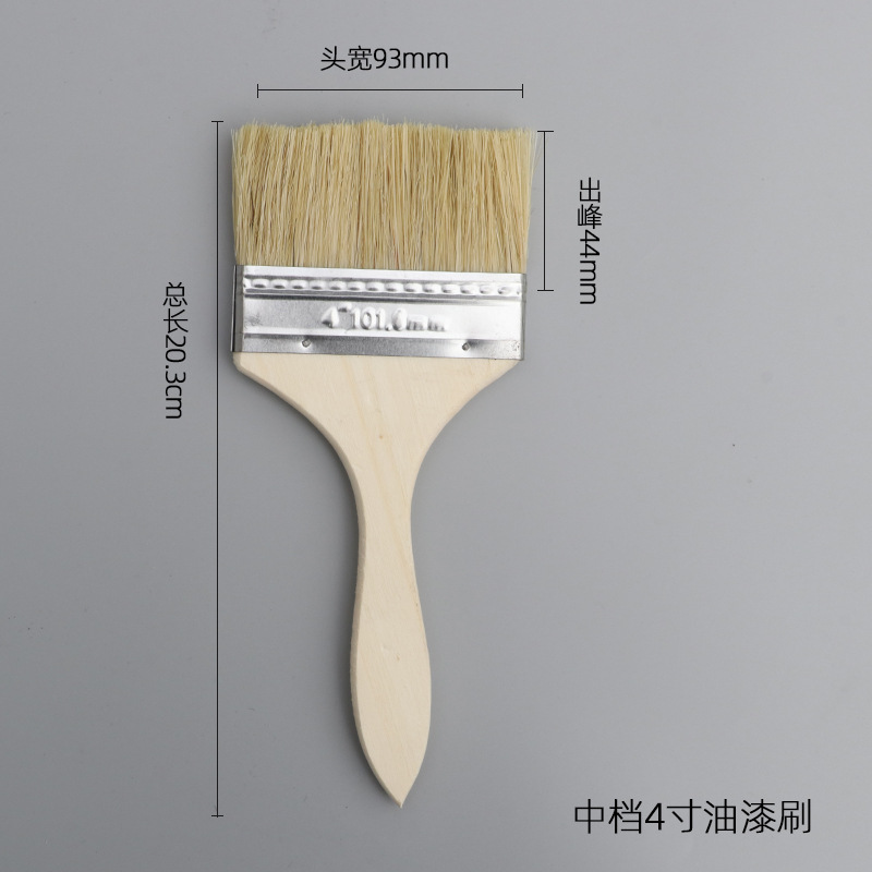 Cepillo de pintura directo de fábrica Mango de madera de álamo Tamaño suave sin pelusa Stock completo suficiente para cepillo