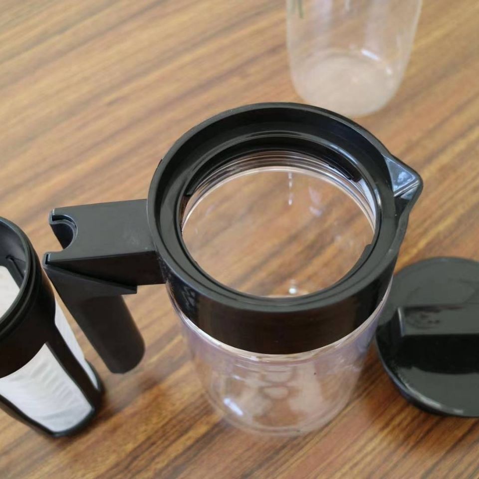 Cafetera, cafetera para café frío, tetera para té verde frío con filtro, cafetera de plástico para café helado, transfronteriza