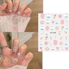 蛋糕蝴蝶结果冻立体美甲贴纸卡通可爱防水相机贴纸指甲装饰贴