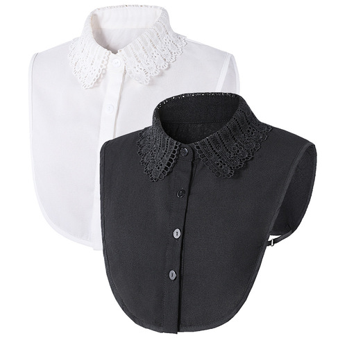 Autumn and winter new style Korean style lapel hook pattern solid color fake collar chiffon half shirt collar lace collar