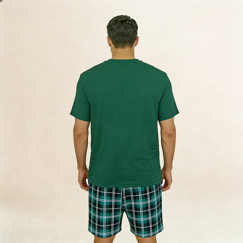 Pantalones cortos de mangas cortas, ropa de casa, camisetas de color sólido, pantalones a placas transfronterizos, exclusivos para Amazon AliExpress