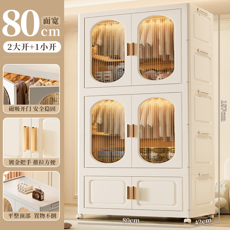厚みのある収納キャビネット折りたたみ収納キャビネットホームベッドルームベビーワードローブ多層可動子供のおもちゃの収納キャビネット|undefined