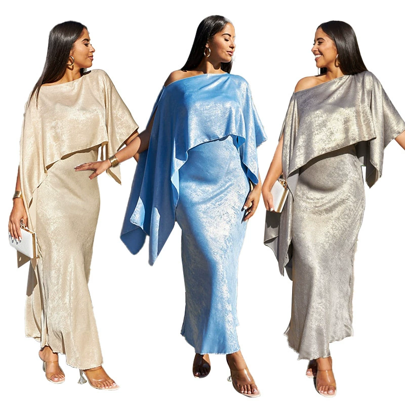 M8058 Европа и США 2024 летнее женское платье с короткими рукавами с открытыми плечами