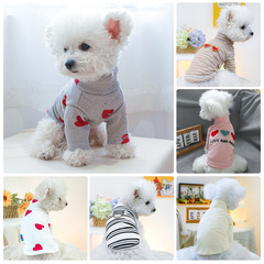 ペット服子犬犬猫秋冬快適家犬服アルファベットシャツ集合テディ比熊