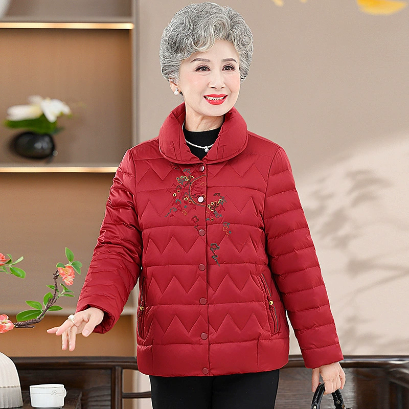 Бабушка зимний пуховик 2024 новые пальто среднего и пожилого возраста